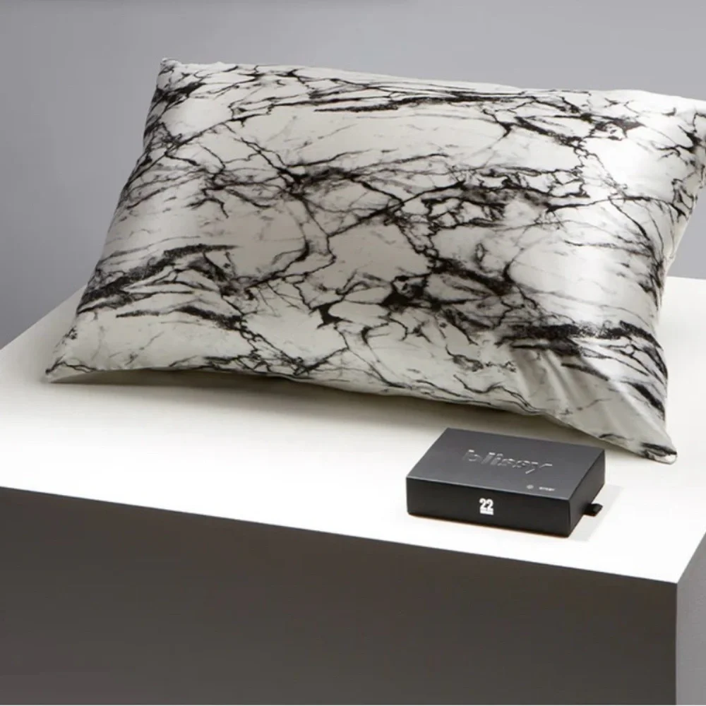 Blissy 100% Mulberry Silk Pillowcase - Light Marble - King